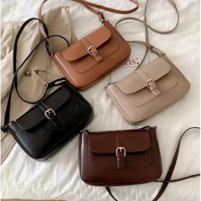PU Leather Square Bag Solid Color Crossbody Shoulder Bag secondary
