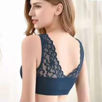 Imported Breathable Push Up Soft Bra for Women Blue secondary