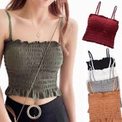 Tank Top Slim Tube Sleeveless Cropped Vest for Women
