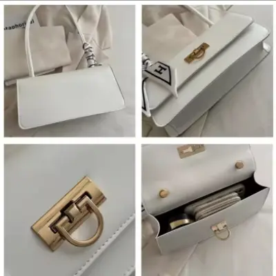 Fashion French Style Ladies Single Shoulder Bags Large Woman Sling Bag with Lock Ladies PU Leather Underarm Bag