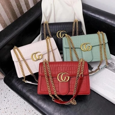 Korean Style Fashionable Square Shoulder All-match Crossbody Leather Bags