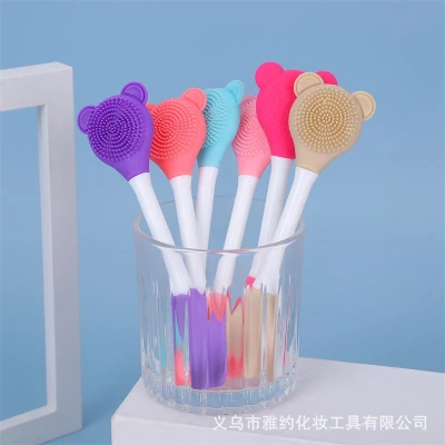 Silicone brush double-head face wash brush facial mask brush skin face cleaning makeup tool secondary