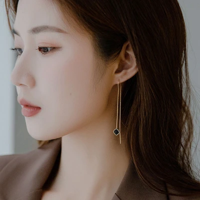 Trend Long Wire Tassel Thread Chain Climb Star Heart Beads Pendants Drop Earrings