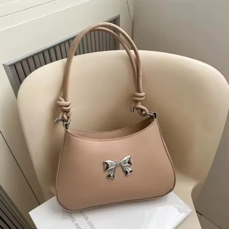 Premium PU Leather Women’s Handbag – Cute Bow Clutch Shoulder Bag for Shopping, Travel & Everyday Use