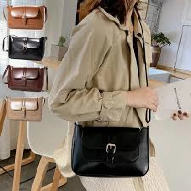 PU Leather Square Bag Solid Color Crossbody Shoulder Bag