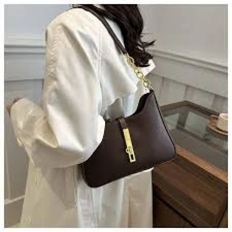 Solid Color Luxury PU Leather Shoulder Bag for Women