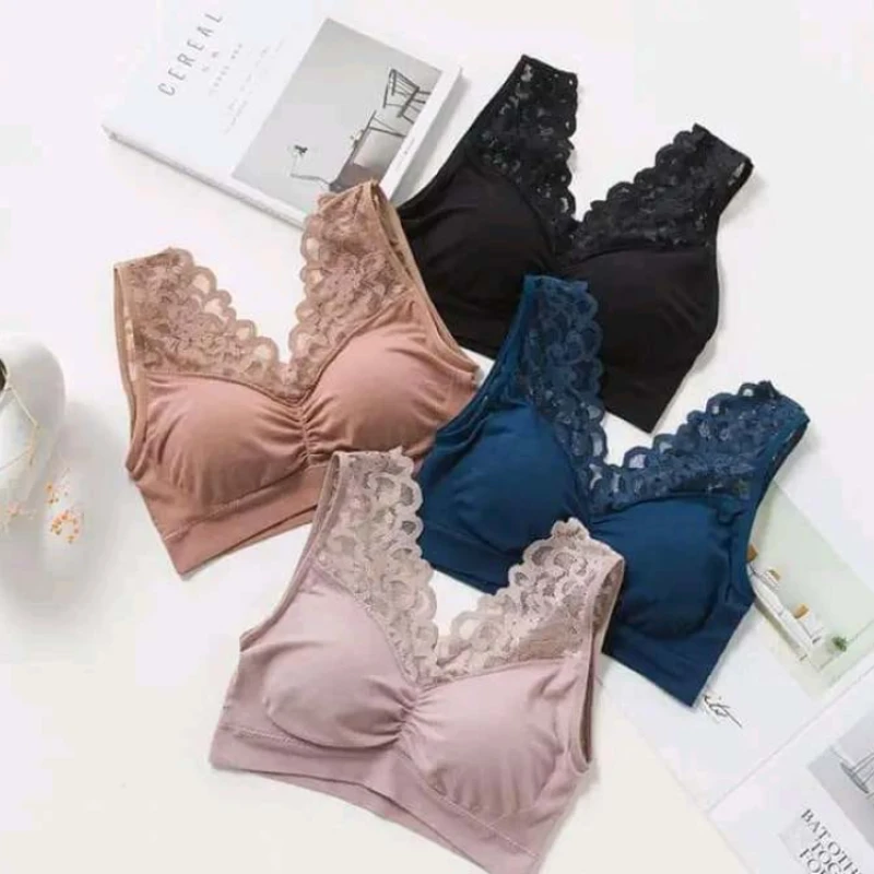 Imported Breathable Push Up Soft Bra for Women Blue