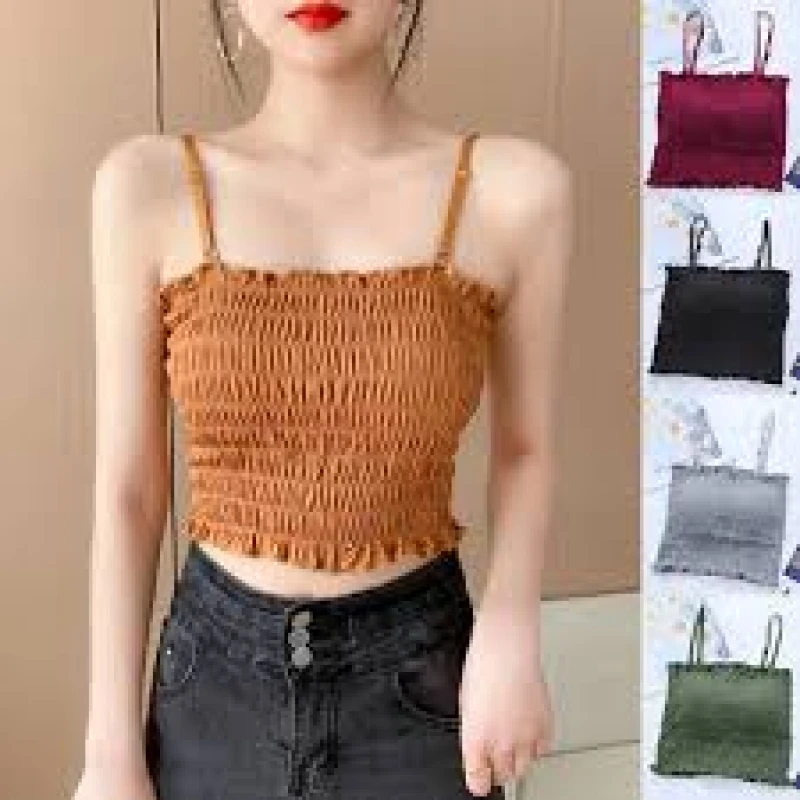 Tank Top Slim Tube Sleeveless Cropped Vest for Women
