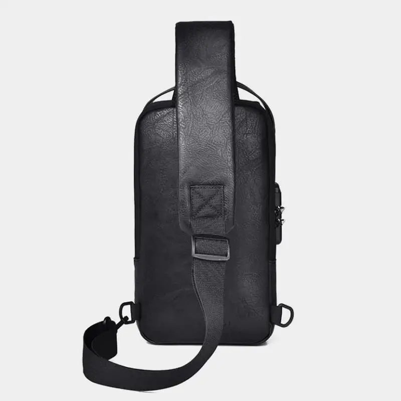 Men Sling Backpack Cross Body Shoulder Chest Bag Anti-theft Waterproof PU Leather Messenger Bags