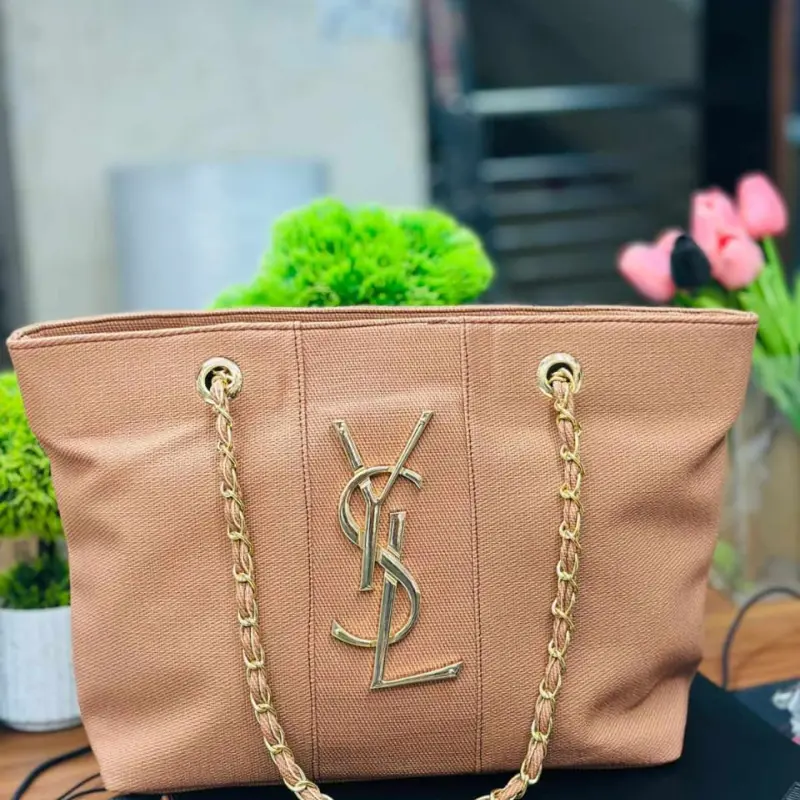 Personalised Chain Monogram Canvas Tote Bags Shoulder Bag Ladies Custom Handbag